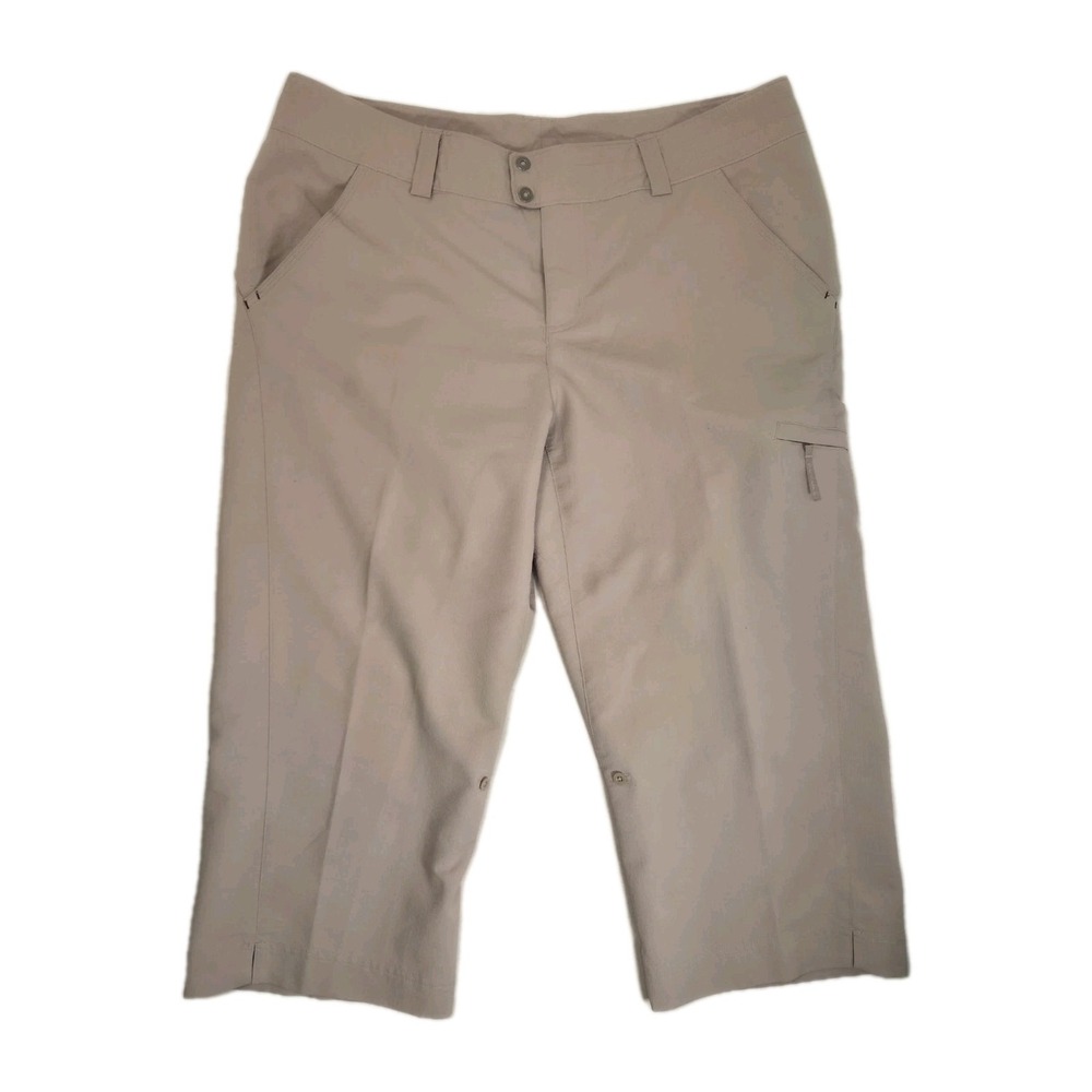 Columbia Capris Titanium Omni-Shade Womens Beige Size 14 Adjustable Hem Vented